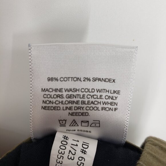 Express Pull on Cargo Shorts L Mens Elastic Drawstring Waist Cotton Olive Green - Picture 10 of 10